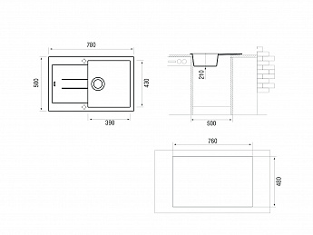 картинка Мойка Longran Amanda AMG780.500 