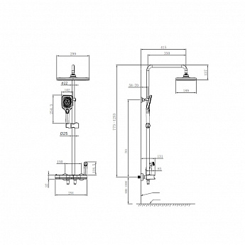 картинка Душевая система Oulin OL-HT-2603  картинка Душевая система Oulin OL-HT-2603
