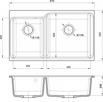 картинка Мойка для кухни Rivelato AXEL X-90D 
