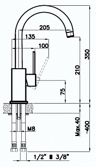 картинка Смеситель Rivelato Orta 9021208  картинка Смеситель Rivelato Orta 9021208