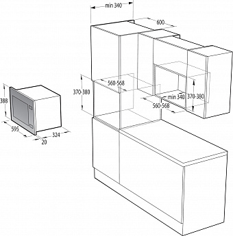 картинка Микроволновая печь Gorenje BM201AG1BG черный  картинка Микроволновая печь Gorenje BM201AG1BG черный