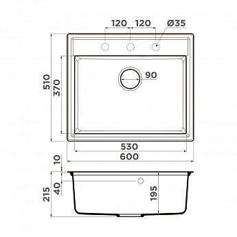 картинка Мойка для кухни Omoikiri DAISEN-60 