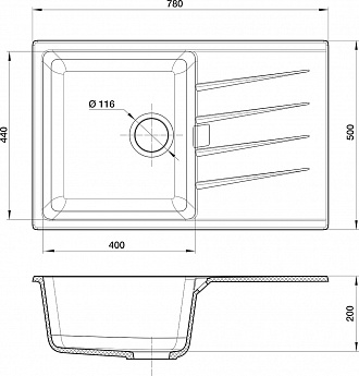 картинка Мойка для кухни Rivelato RAUM RM-78  картинка Мойка для кухни Rivelato RAUM RM-78
