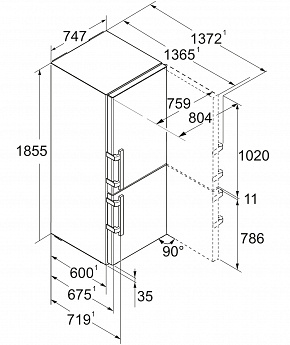 картинка Отдельностоящий холодильник Liebherr CBNSDC 765I  