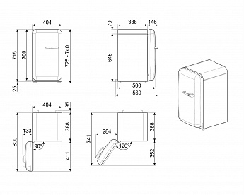 картинка Отдельностоящий мини-бар Smeg FAB5LPK5 