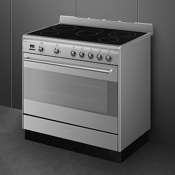 картинка Электрическая кухонная плита Smeg SUK91CMX9  картинка Электрическая кухонная плита Smeg SUK91CMX9