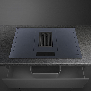 картинка Варочная панель с вытяжкой Smeg HOBD182DG Neptune Grey   картинка Варочная панель с вытяжкой Smeg HOBD182DG Neptune Grey