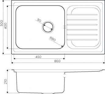 картинка Мойка для кухни Omoikiri HARUNA-86 