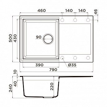 картинка Кухонная мойка Omoikiri Sakaime 79 