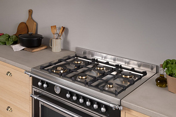 картинка Комбинированная кухонная плита Bertazzoni HER96L1ENET чёрный  картинка Комбинированная кухонная плита Bertazzoni HER96L1ENET чёрный