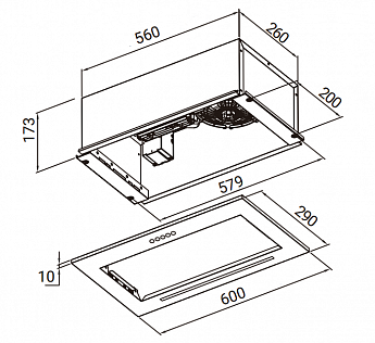 картинка Кухонная вытяжка Weissgauff Integra 850 PB BL 