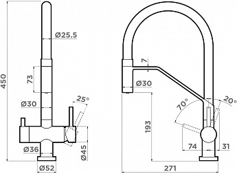 картинка Смеситель Omoikiri AKENO-GB графит 