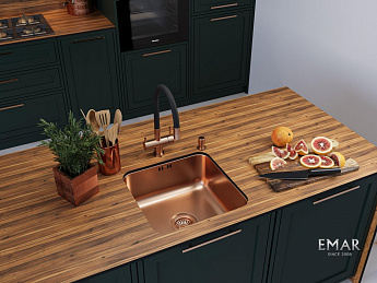 картинка Мойка для кухни Emar EMB-127А PVD Nano Coppery  картинка Мойка для кухни Emar EMB-127А PVD Nano Coppery
