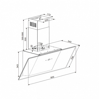 картинка Кухонная вытяжка Maunfeld EAGLE 850 90 GLASS WHITE  картинка Кухонная вытяжка Maunfeld EAGLE 850 90 GLASS WHITE