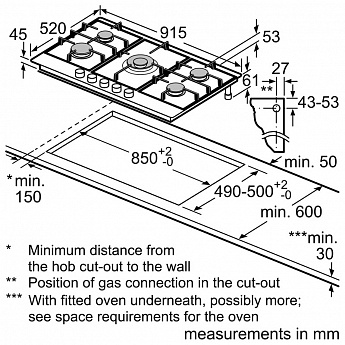 картинка Газовая варочная панель Bosch PCR9A5B90M 