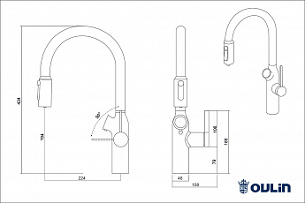картинка Смеситель Oulin OL - 8018 SATIN 