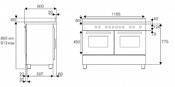 картинка Комбинированная кухонная плита Bertazzoni MAS126G2ENET чёрный 