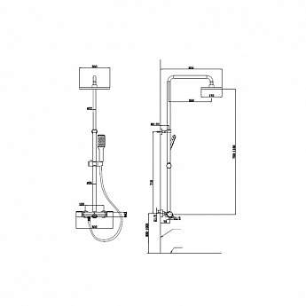 картинка Душевая система Oulin OL-HT-2307 черный  картинка Душевая система Oulin OL-HT-2307 черный