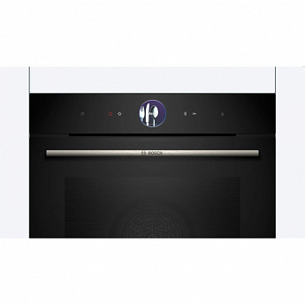 картинка Электрический духовой шкаф с функцией пароварки Bosch HSG7361B1 черный 
