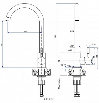 картинка Смеситель Granfest Urban GF-Z-5410 