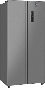 картинка Отдельностоящий холодильник Weissgauff WSBS 500 Inverter NoFrost Inox 