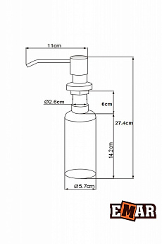 картинка Дозатор для мыла Emar Quartz ЕД - 401  картинка Дозатор для мыла Emar Quartz ЕД - 401