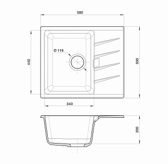 картинка Мойка для кухни Rivelato RAUM RM-58  картинка Мойка для кухни Rivelato RAUM RM-58