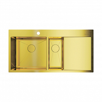картинка Мойка для кухни Omoikiri Akisame-100-2-LG-L  картинка Мойка для кухни Omoikiri Akisame-100-2-LG-L