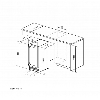 картинка Комбинированный винный шкаф Lex LWD3020BL  картинка Комбинированный винный шкаф Lex LWD3020BL