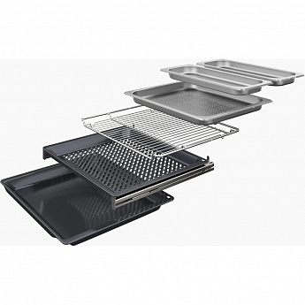 картинка Электрический духовой шкаф с функцией пароварки Bosch HSG958DB1S черный 