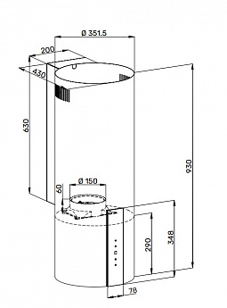 картинка Кухонная вытяжка Kuppersberg WL-MOTUBA 35 B 
