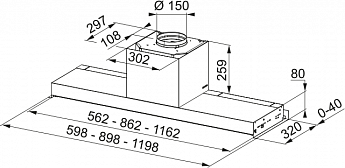 картинка Кухонная вытяжка полновстраиваемая Franke Style Pro FSTPRO 608 Inox 