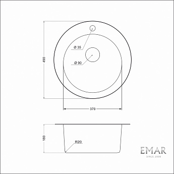 картинка Мойка Emar Steel ЕМ-490  картинка Мойка Emar Steel ЕМ-490