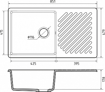 картинка Мойка для кухни Granfest-Quarz GF-ZL-53  картинка Мойка для кухни Granfest-Quarz GF-ZL-53