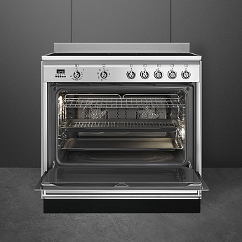 картинка Электрическая кухонная плита Smeg SUK91CMX9  картинка Электрическая кухонная плита Smeg SUK91CMX9