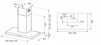 картинка Кухонная вытяжка Bertazzoni KT90P1AXT  картинка Кухонная вытяжка Bertazzoni KT90P1AXT