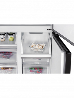 картинка Полувстраиваемый холодильник Hiberg RFQ-600DX NFYM INVERTER бежевый 