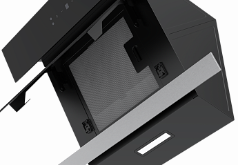 картинка Кухонная вытяжка наклонная Midea MH60AN364GB черная 