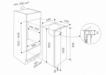 картинка Встраиваемый холодильник Kuppersbusch FK 3305.0I 