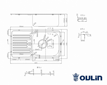 картинка Мойка для кухни Oulin OL-101Y  картинка Мойка для кухни Oulin OL-101Y