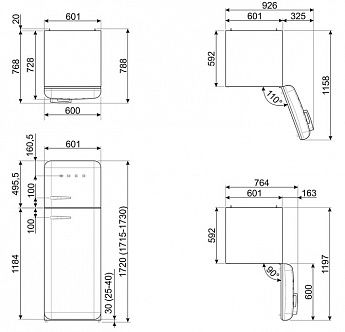 картинка Отдельностоящий холодильник Smeg FAB30RLI5 лайм 