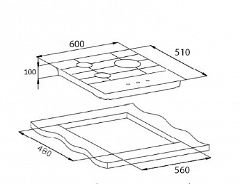 картинка Газовая варочная панель Weissgauff HGG 631 BG 