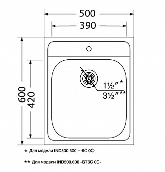 картинка Мойка для кухни Ukinox Иннова IND500.600 -GT6C 0C  картинка Мойка для кухни Ukinox Иннова IND500.600 -GT6C 0C