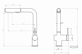 картинка Смеситель Emar Steel ЕСВ-7020 сатин 