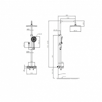 картинка Душевая система Oulin OL-HT-2605 