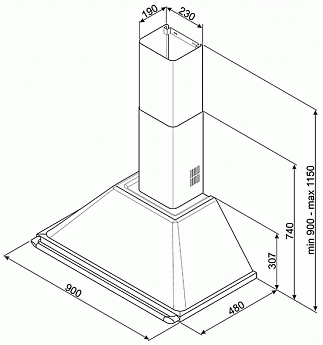 картинка Кухонная вытяжка Smeg KT90BLE  картинка Кухонная вытяжка Smeg KT90BLE