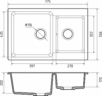 картинка Мойка для кухни Granfest GF-P780K 