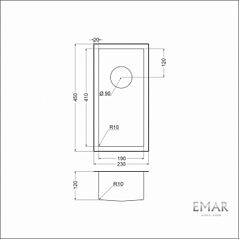 картинка Мойка для кухни Emar EMB-126А PVD Nano Satine 