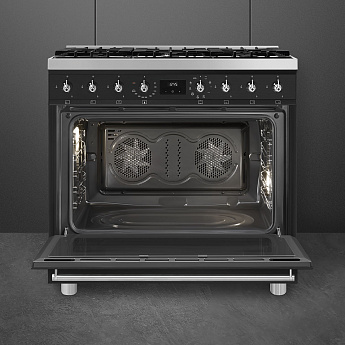 картинка Комбинированная кухонная плита Smeg C9GMMB2  картинка Комбинированная кухонная плита Smeg C9GMMB2