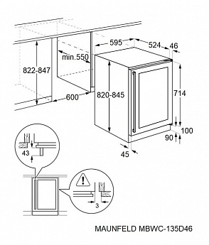 картинка Винный шкаф Maunfeld MBWC-135D46 